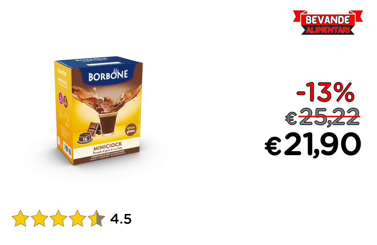 Caffè Borbone MiniCiock: fino al 13% di sconto Offerta