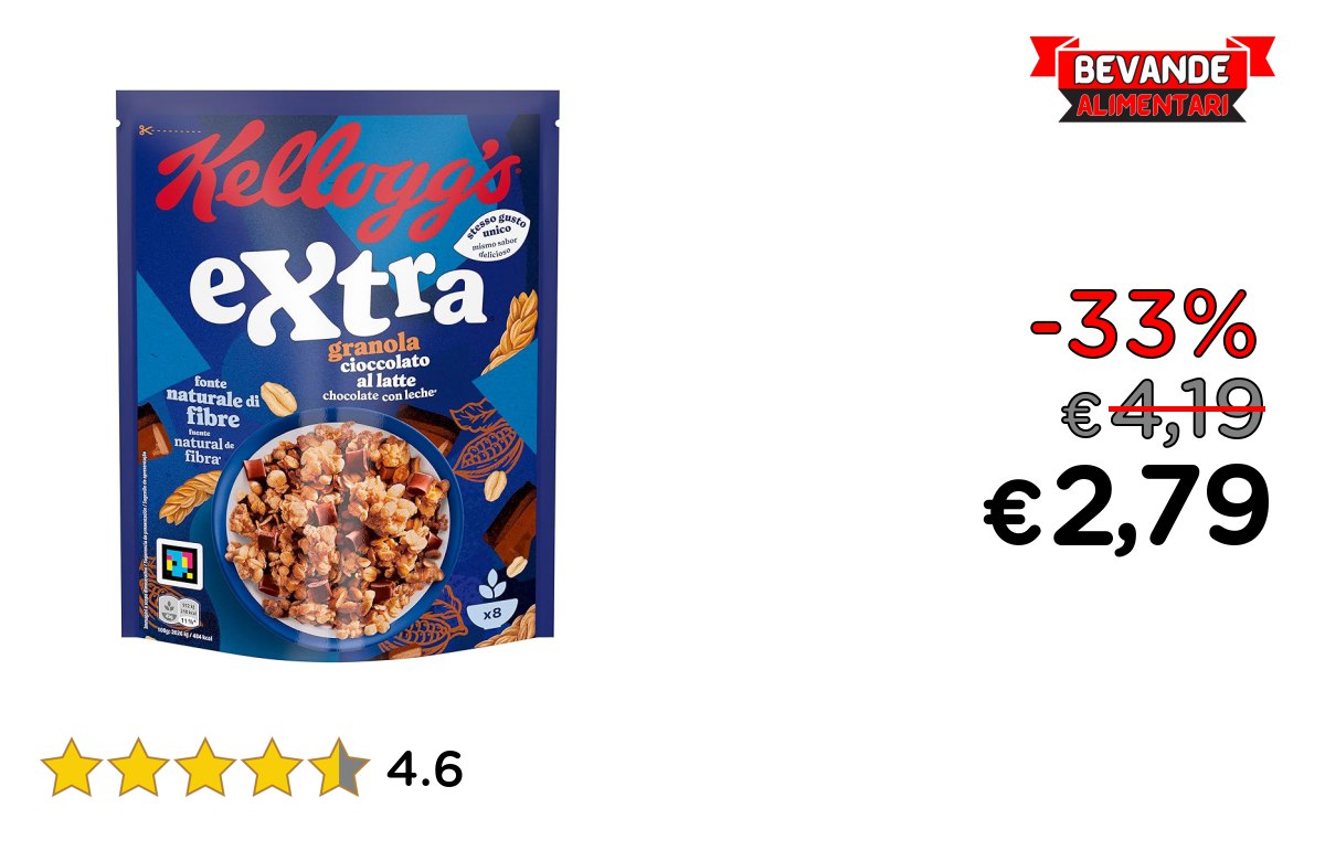Kellogg’s Cereali Extra: fino al 33% di sconto Deal