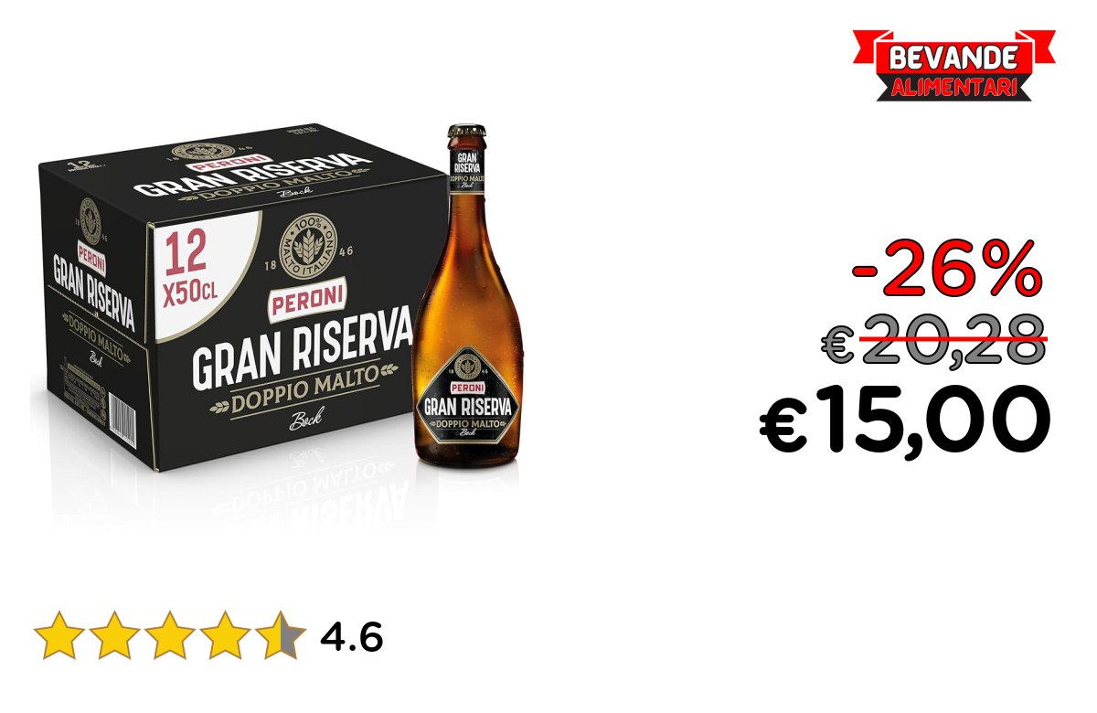 Peroni Birra Gran Riserva fino a 26% off Deal
