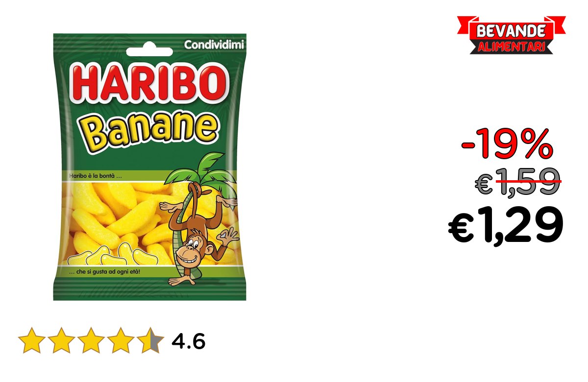 Haribo Banane: fino al 19% di sconto su Amazon