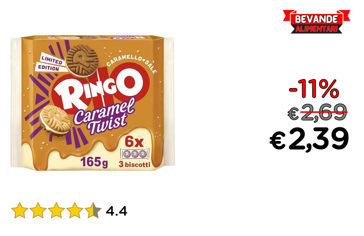 Pavesi Ringo Caramel: fino a 11% di sconto sui Biscotti