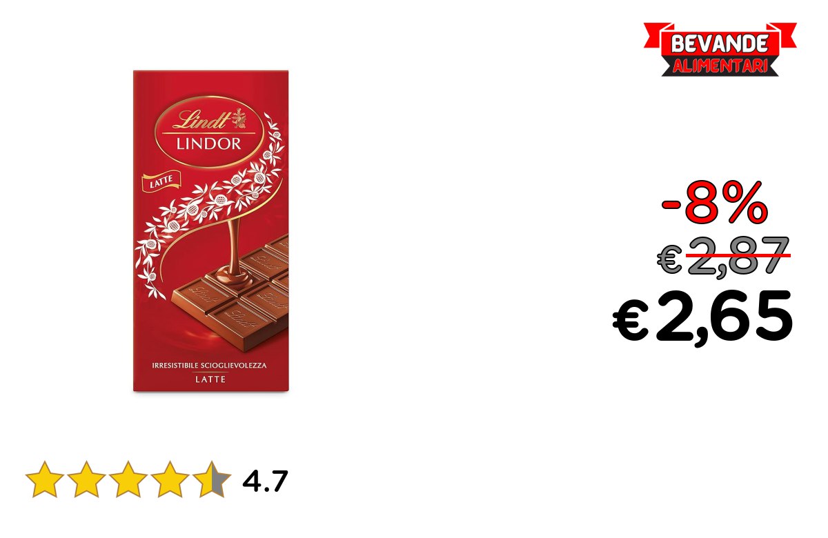 Lindt Lindor Tavoletta: Offerta fino a 8% su Amazon