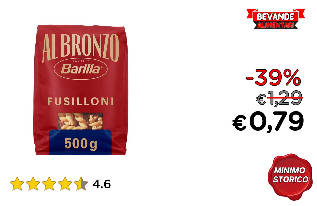 Barilla Pasta Al Bronzo: fino al 39% di sconto Deals