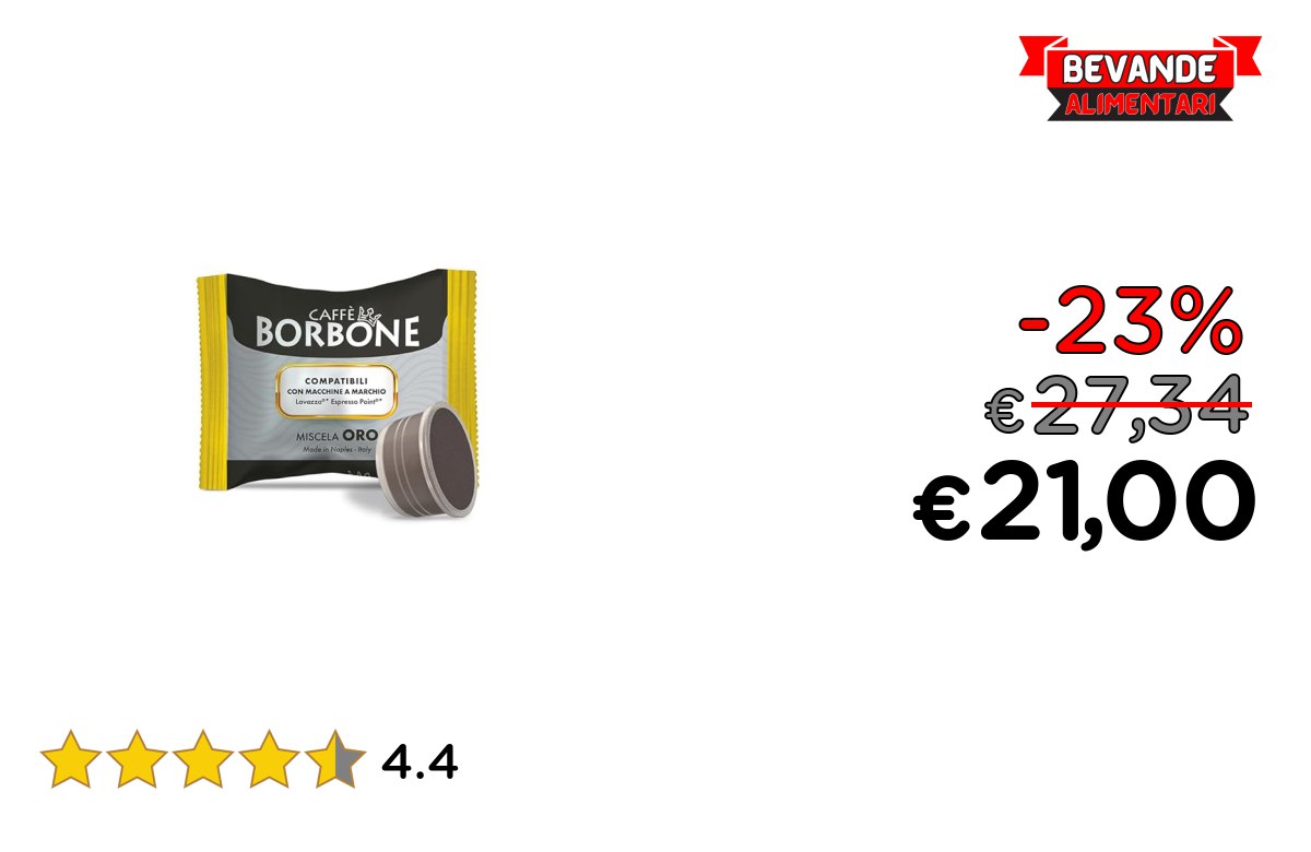 Caffè Borbone Miscela Oro: fino al 23% di sconto Deal