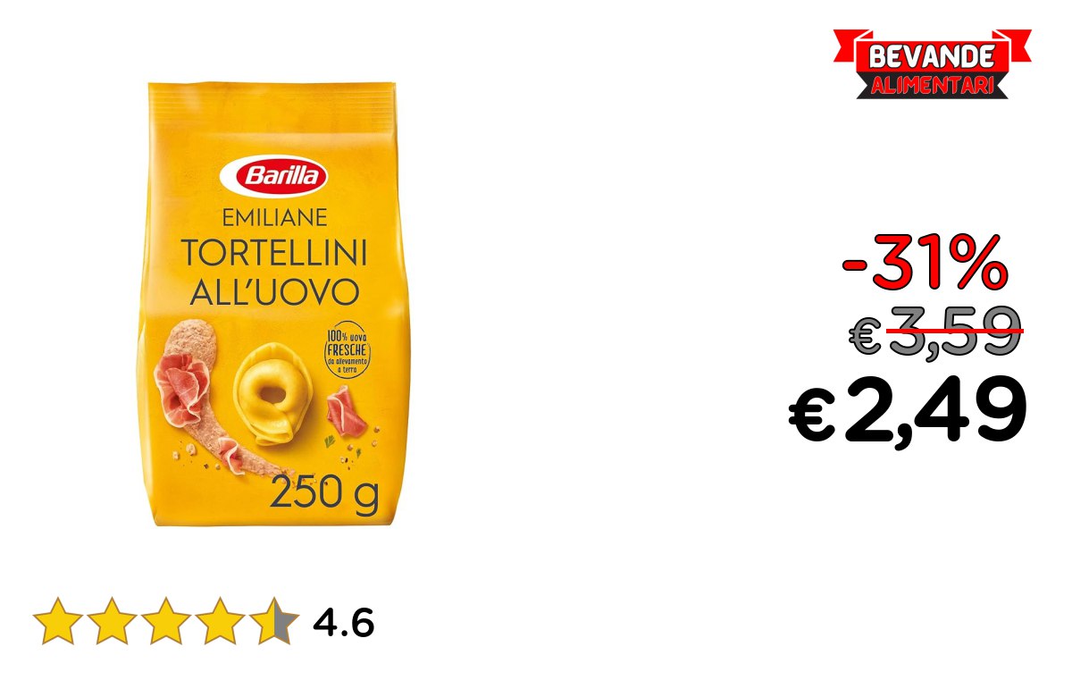 Barilla Tortellini: fino al 31% di sconto Offerta