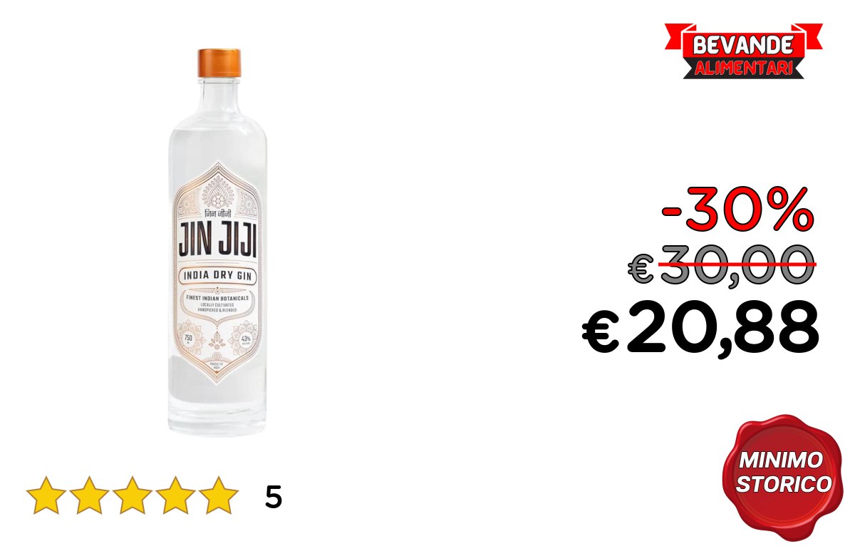 JIN JIJI India Dry Gin fino al 30% off Deal