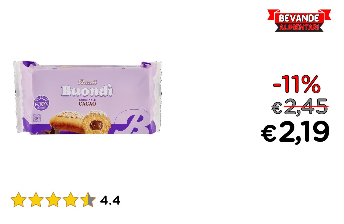 Bauli Bondì cacao: fino al 11% di sconto