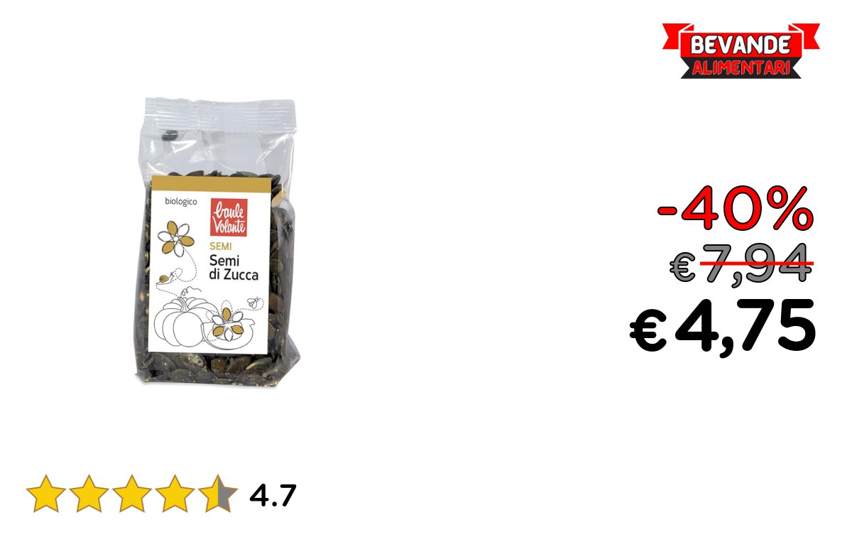 Baule Volante Semi di zucca bio: -40% Offerta