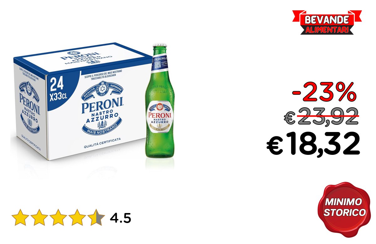 Peroni Nastro Azzurro: fino al 23% di sconto sui Deal