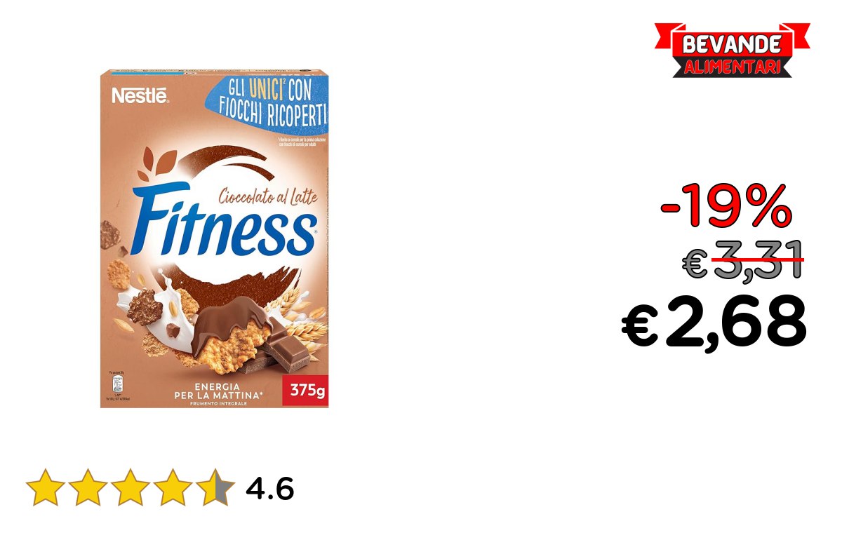 FITNESS Cioccolato al Latte – fino al 19% di sconto