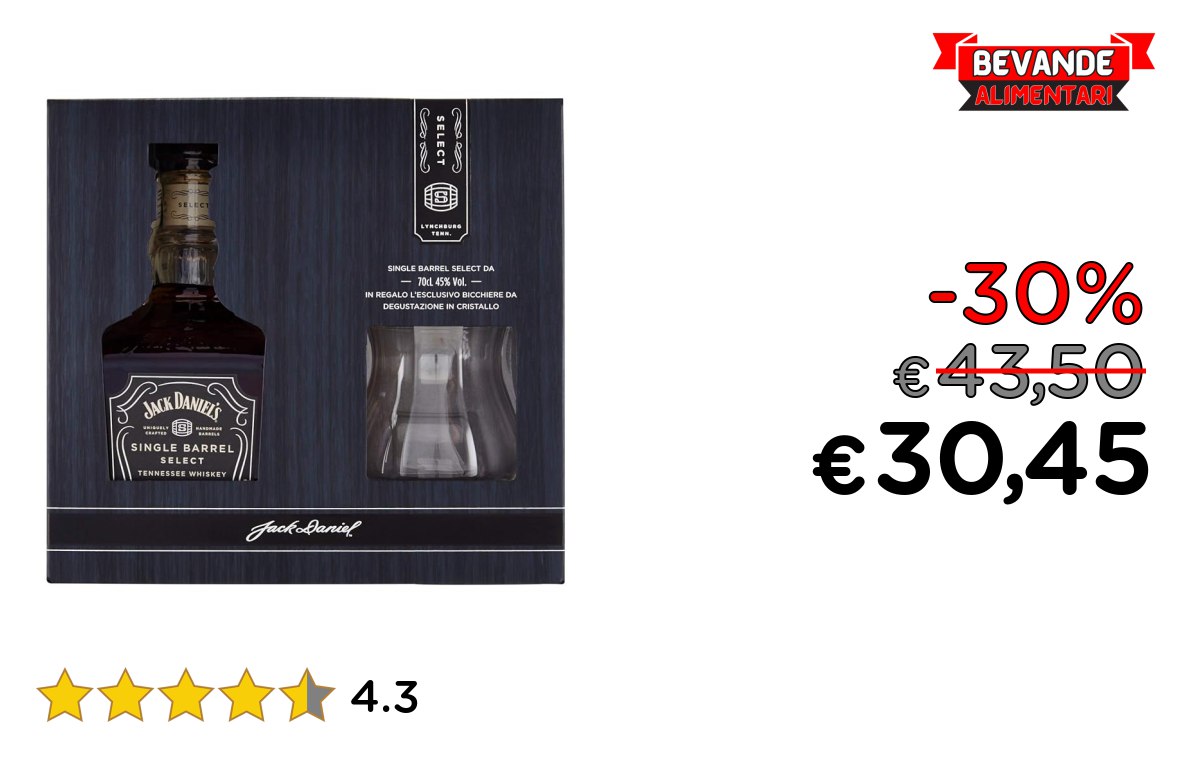 Jack Daniel’s Single Barrel: fino al 30% di sconto