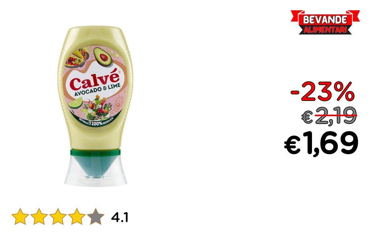 Calvé Salsa Avocado e Lime: fino al 23% di sconto Deal