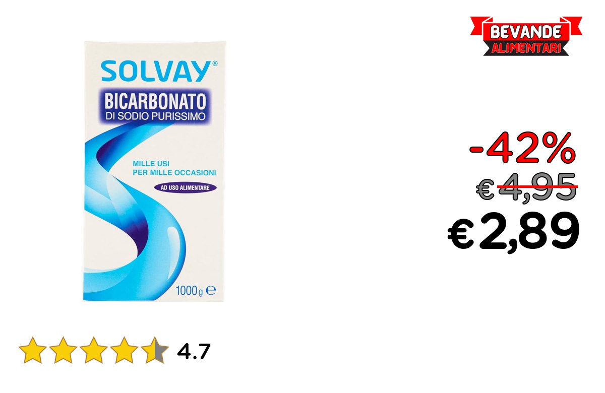 Solvay® – Bicarbonato di Sodio fino a 42% off Deal