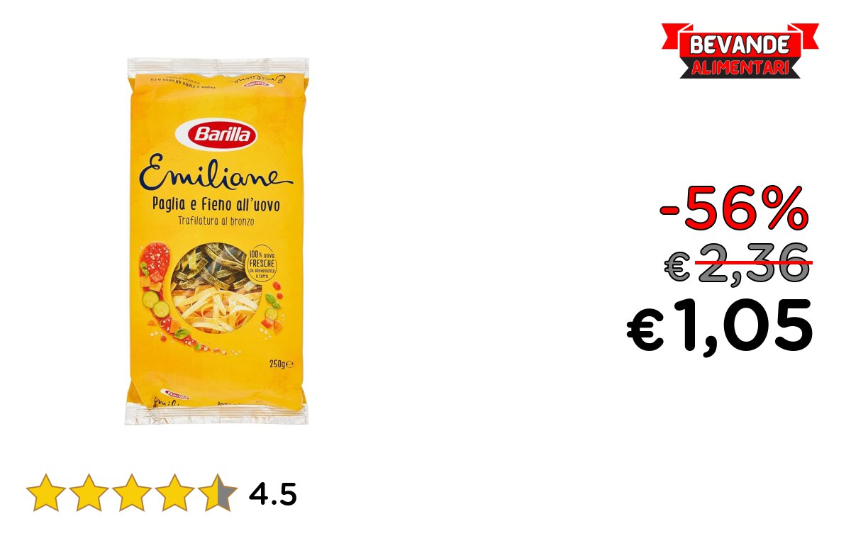 Barilla Pasta: fino al 56% di sconto Offerta
