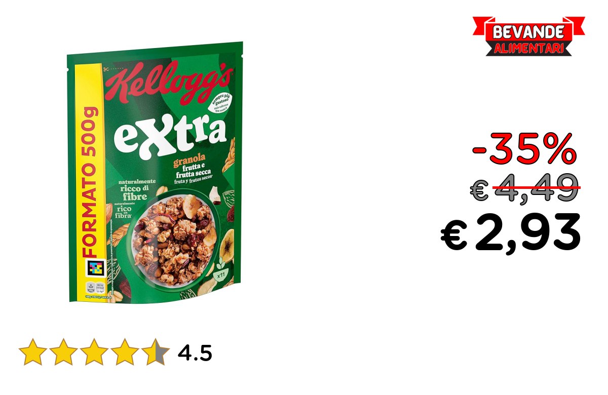 Kellogg’s Cereali Extra: fino al 35% di sconto su Amazon