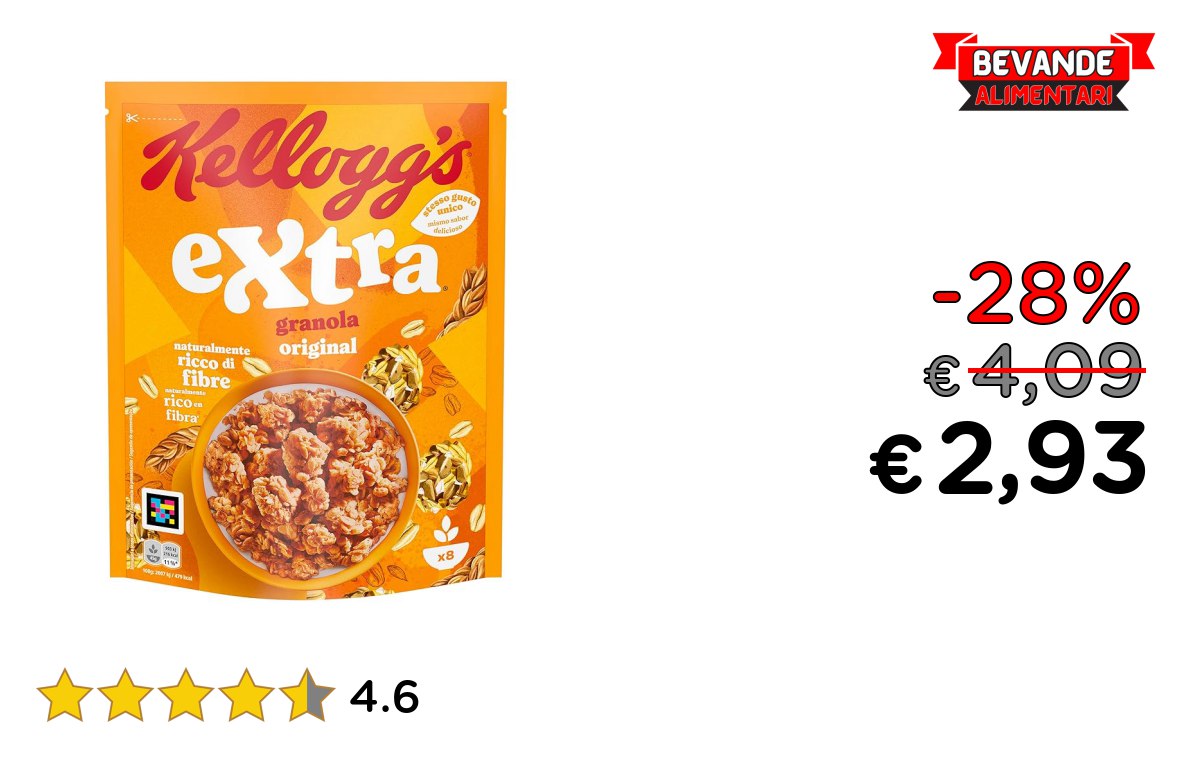 Kellogg’s Cereali Extra: Offerta fino al 28% di sconto