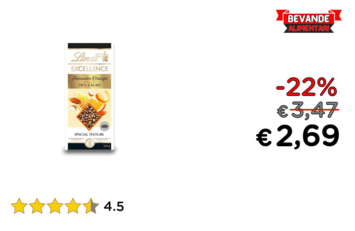 Lindt Excellence Choco Orange: fino al 22% offerta Deal