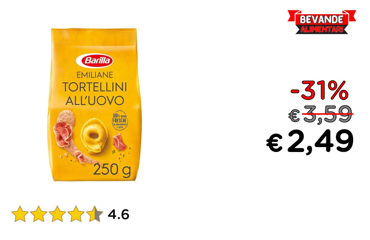 Barilla Pasta Tortellini con Prosciutto Crudo up to 31% off Deal