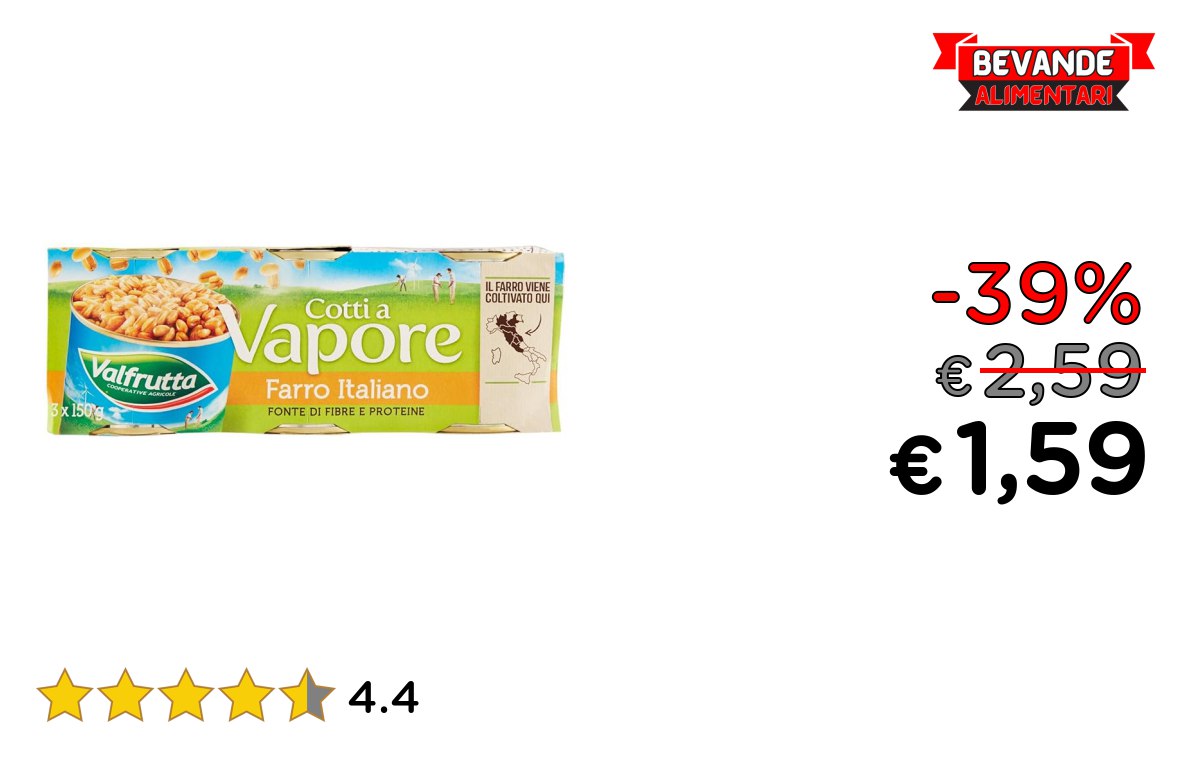 Valfrutta Monodose 39% di sconto su Amazon Deal