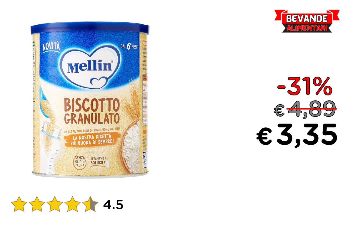 Mellin Biscotto Granulato fino al 31% off Deal