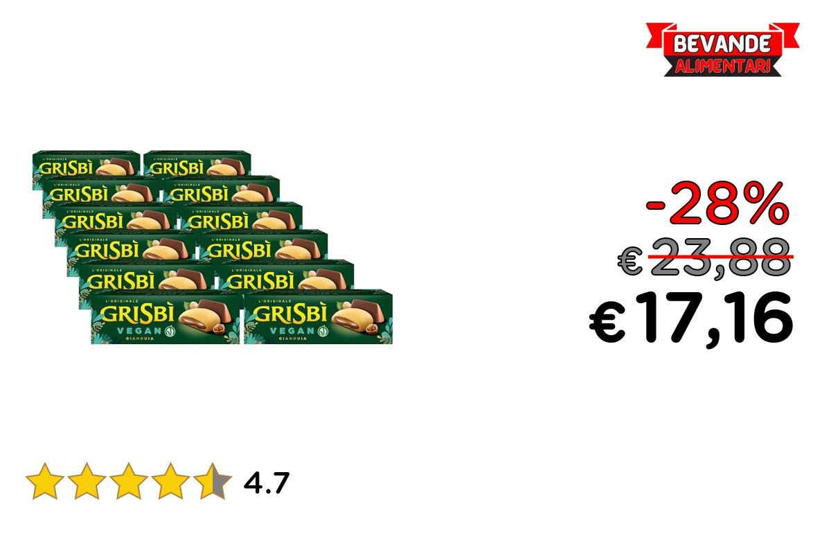 Grisbì Vegan Gianduia Biscotti: fino al 28% di sconto!