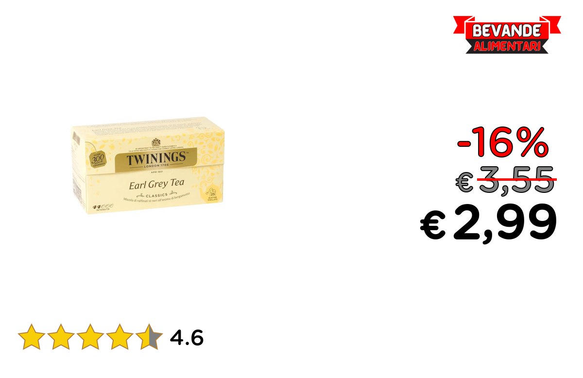 Twinings, Earl Grey Tea up to 16% off Deal