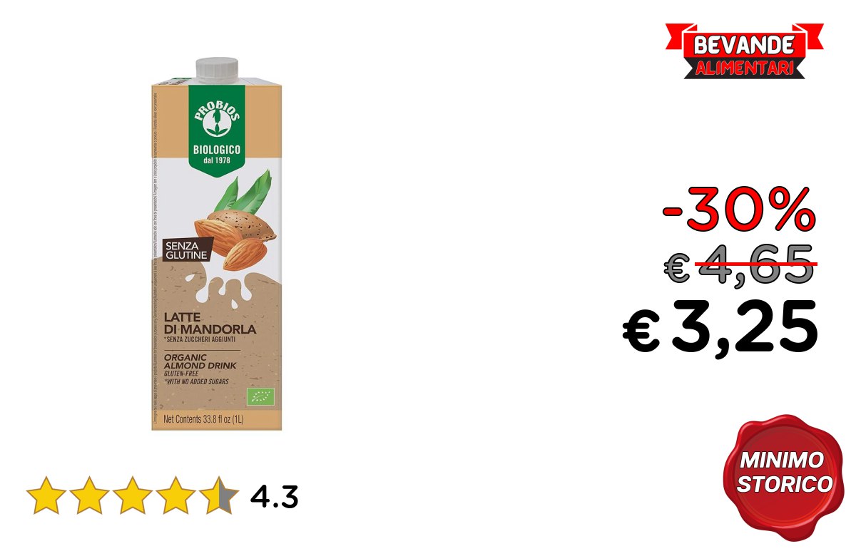 Probios Latte di Mandorla fino al 30% di sconto Deal