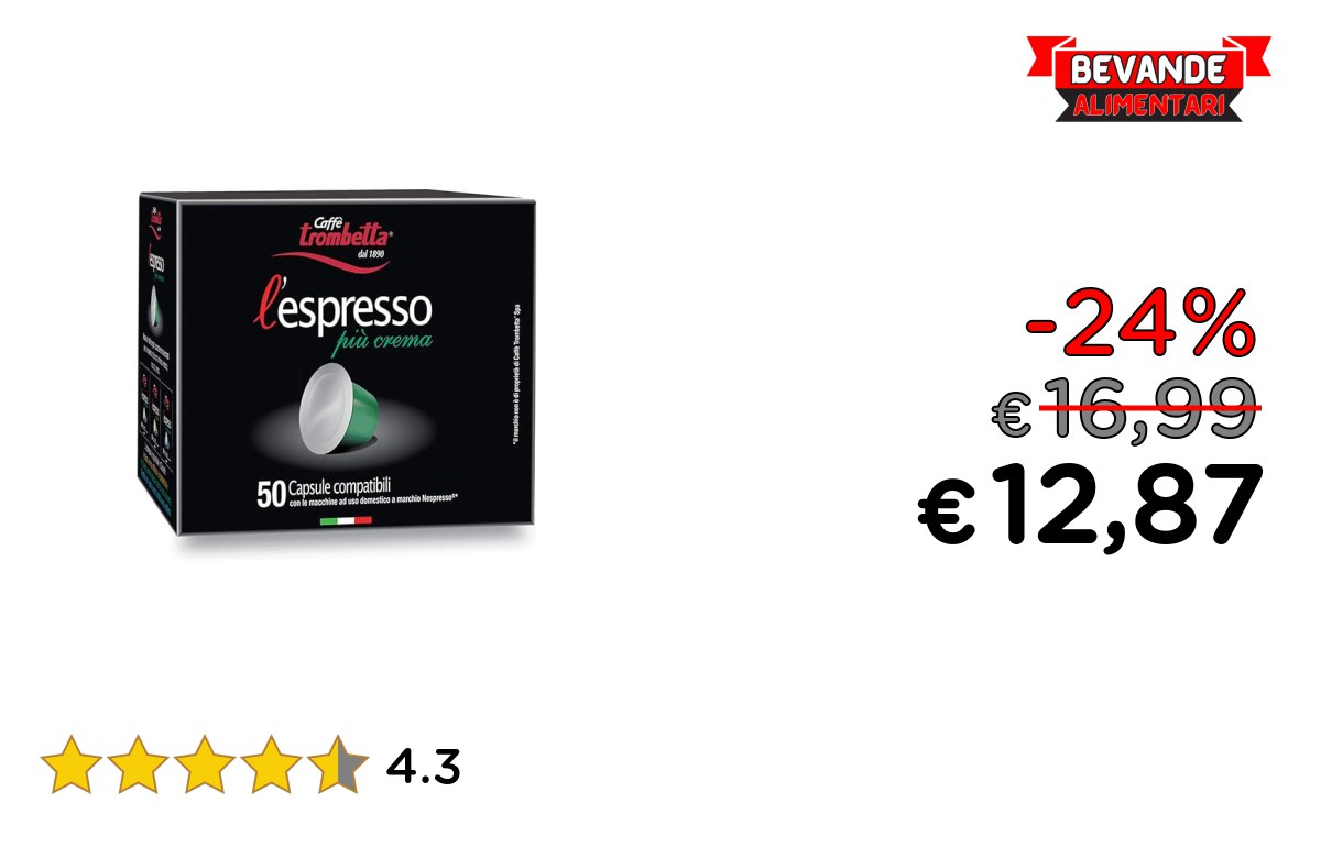 Caffè Trombetta Capsule fino al 24% off Deal