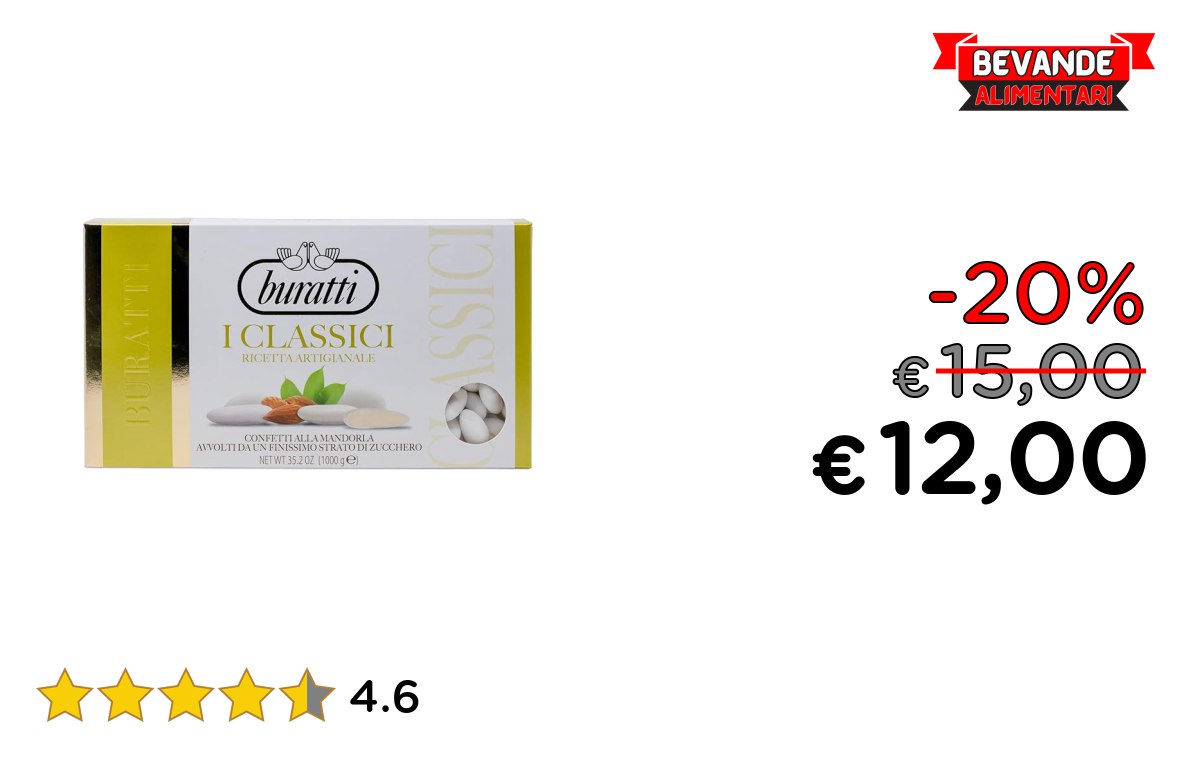 Buratti Confetti Mandorla Bianchi – fino al 20% di sconto