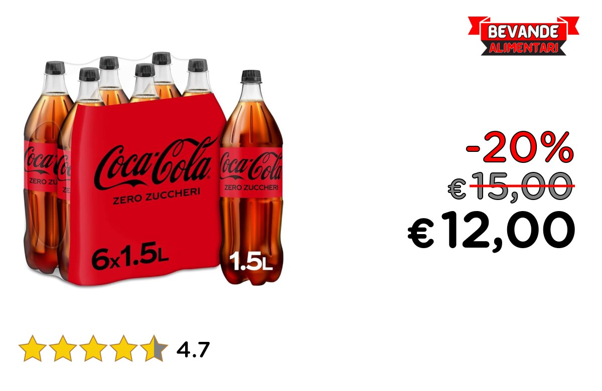Coca-Cola Zero Zuccheri: fino al 20% di sconto Deal