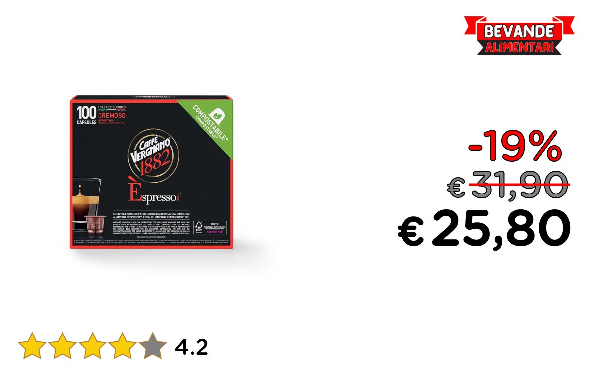Caffè Vergnano Èspresso1882: fino al 19% di sconto