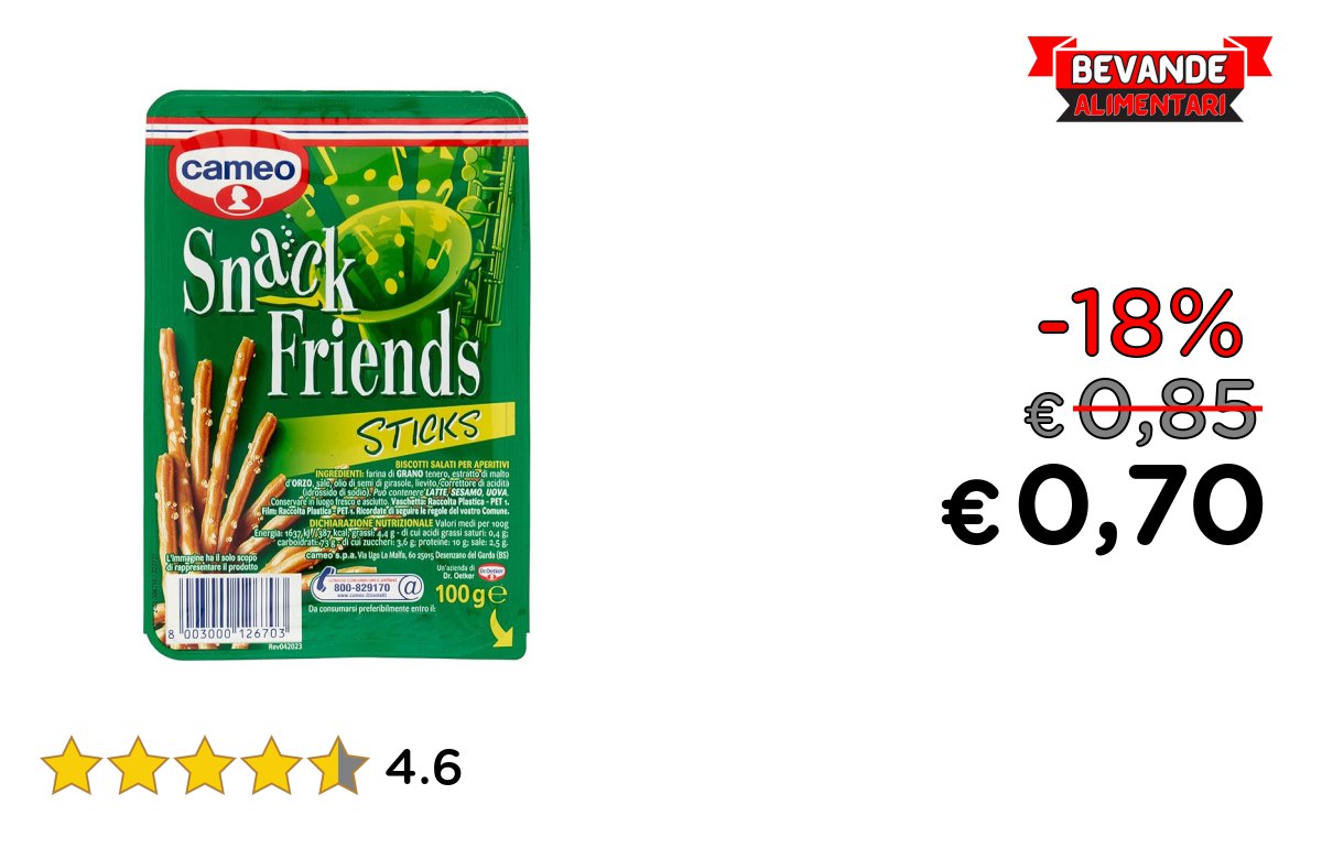Cameo Snack Friends Sticks fino al 18% offerta Deal