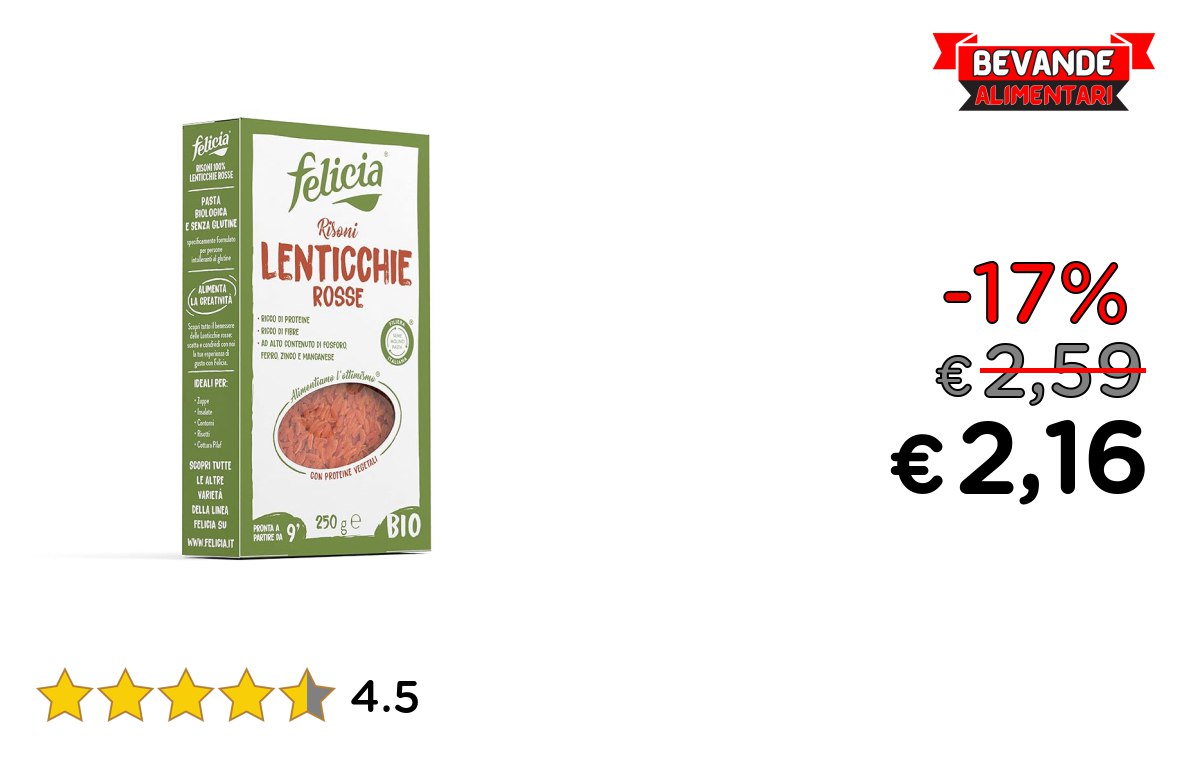 Felicia Risoni di Lenticchie Rosse fino al 17% di sconto