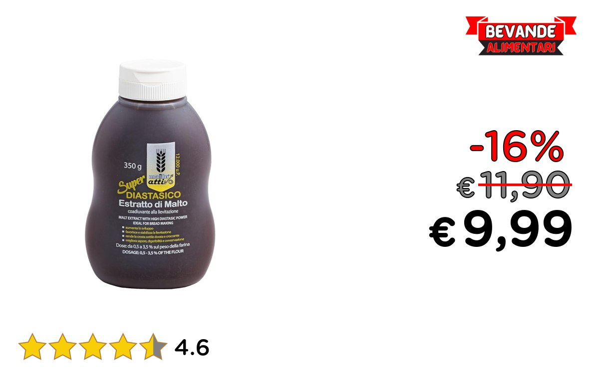 Malto Attivo, Super Diastasico fino al 16% di sconto