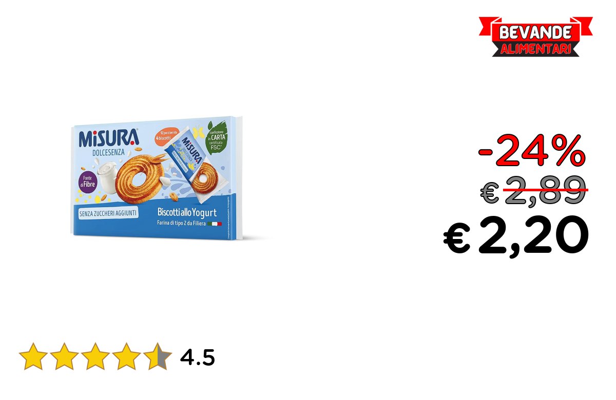 Misura Dolcesenza Biscotti fino al 24% di sconto