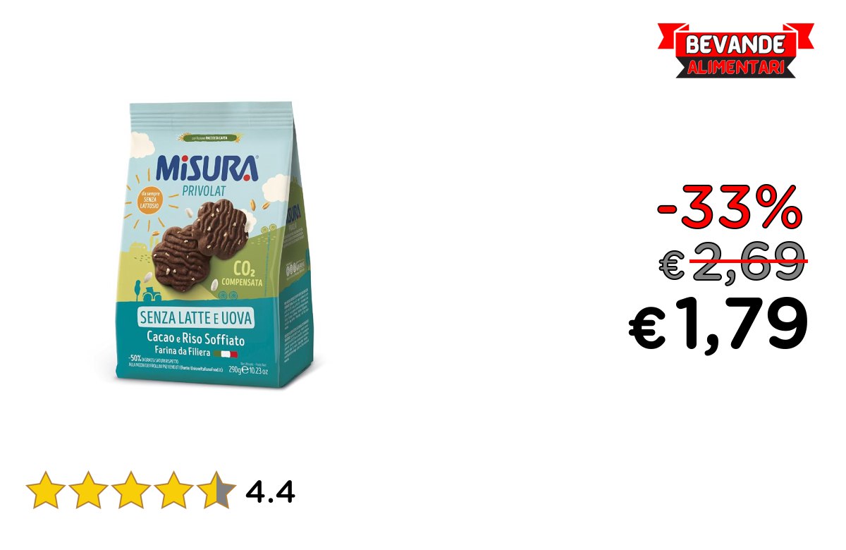 Misura Biscotti al Cacao: fino al 33% di sconto Deal