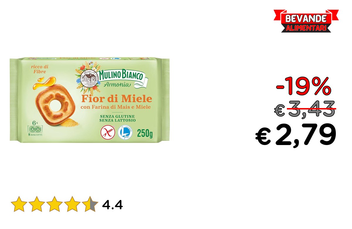 Mulino Bianco Fior di Miele Biscotti fino al 19% di sconto