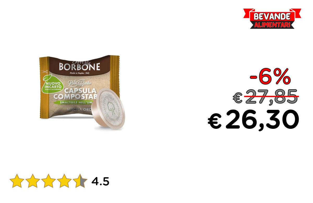 Caffè Borbone Compostabile fino al 6% off Deal