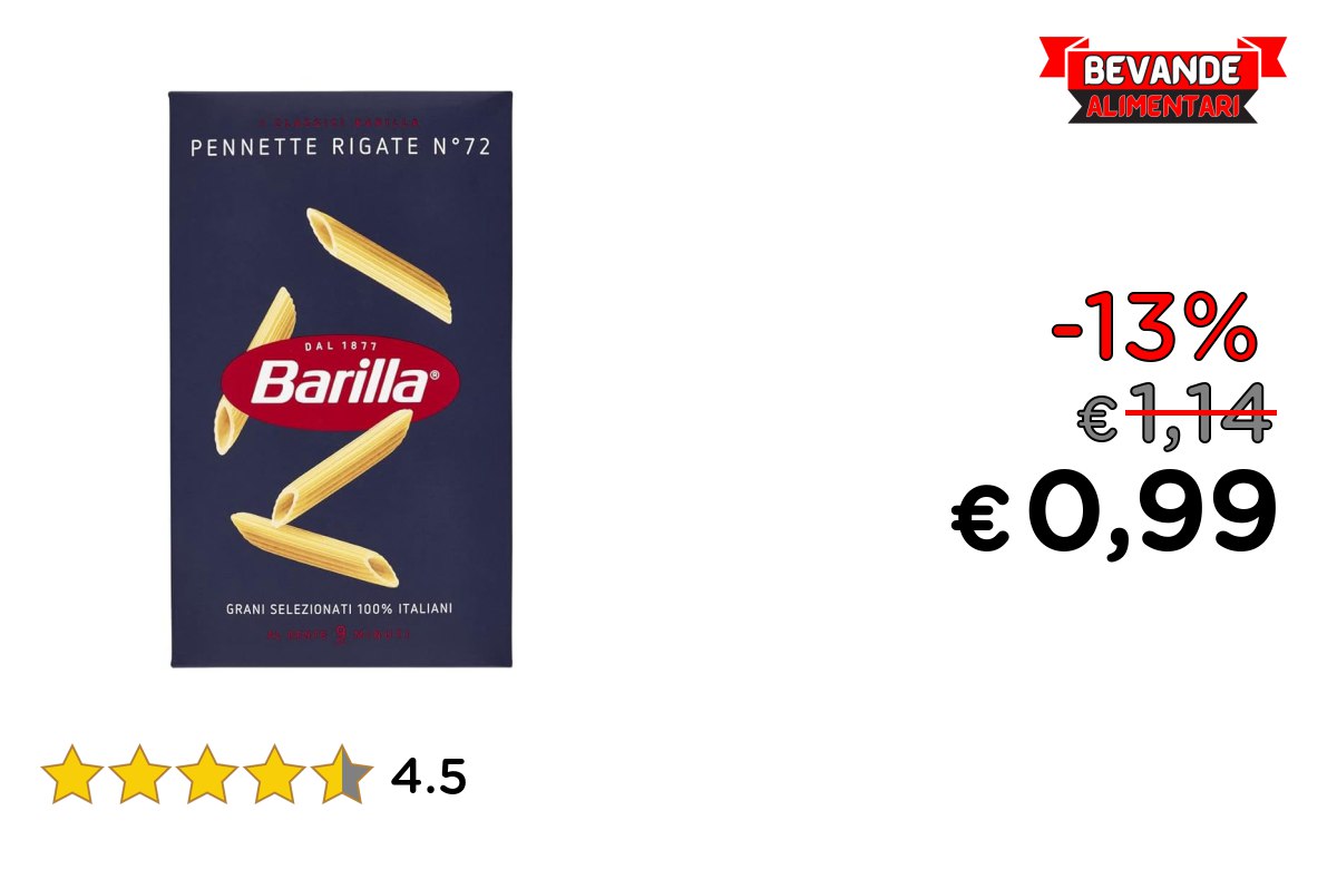Barilla Pasta Pennette Rigate: fino al 13% di sconto
