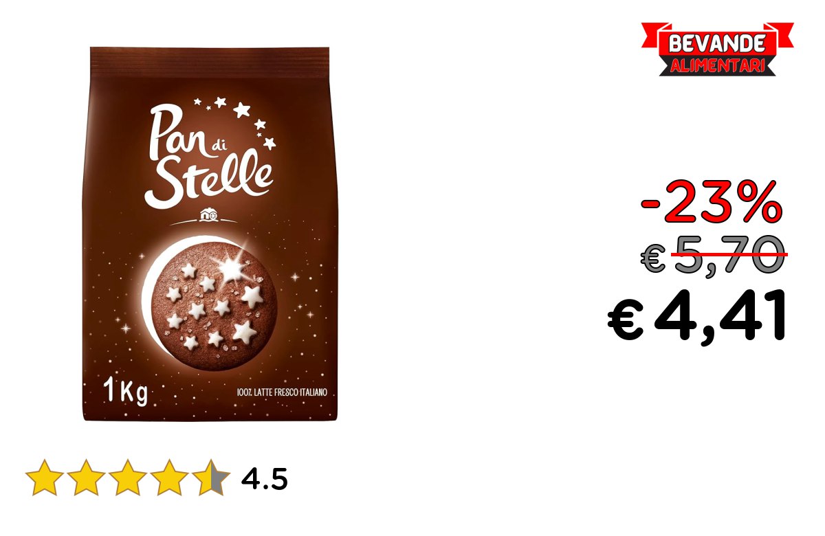 Pan di Stelle Biscotti: fino al 23% di sconto