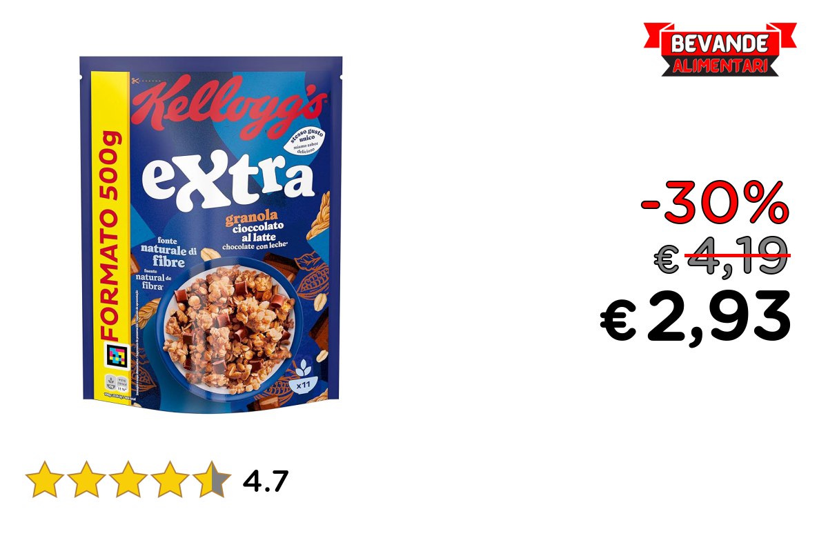 Kellogg’s Cereali Extra fino al 30% di sconto Deal