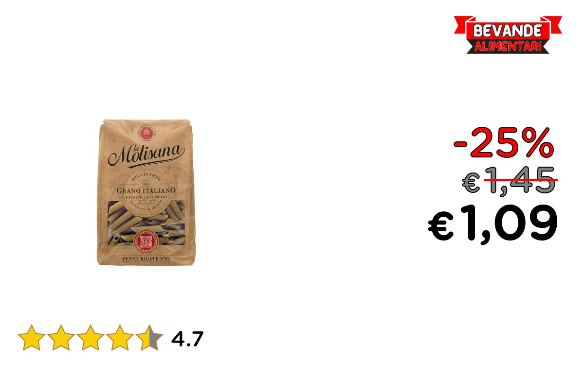 La Molisana Penne Rigate: fino al 25% di sconto