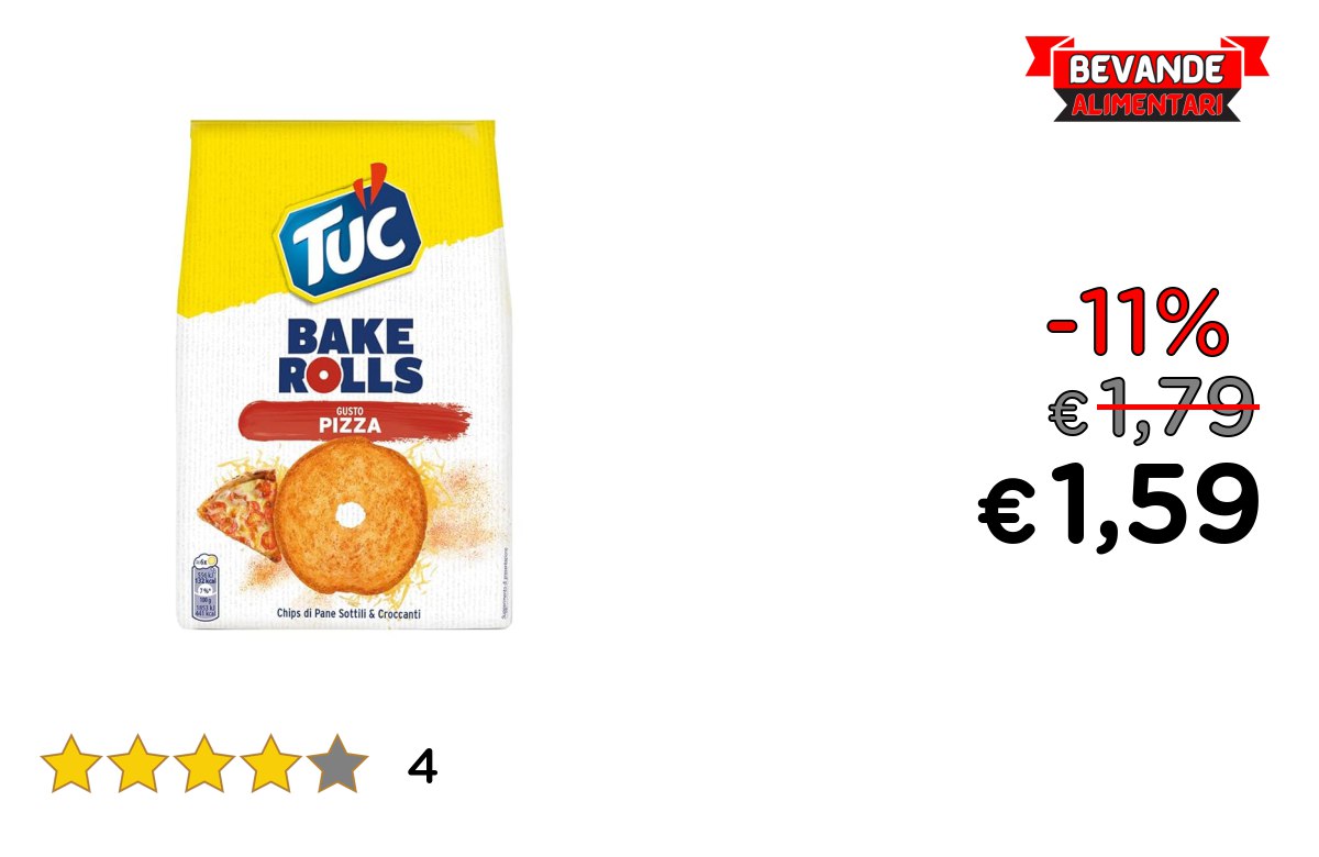 Tuc Bake Rolls, Gusto Pizza fino al 11% offerta
