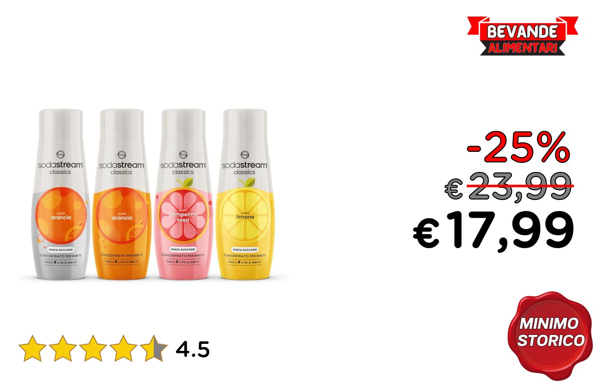 Sodastream Concentrato: fino al 25% di sconto