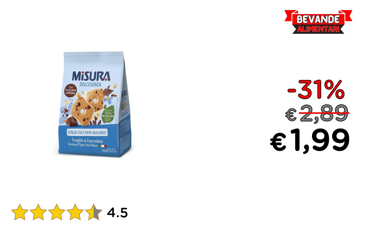 Misura Dolcesenza: fino al 31% di sconto sui Biscotti
