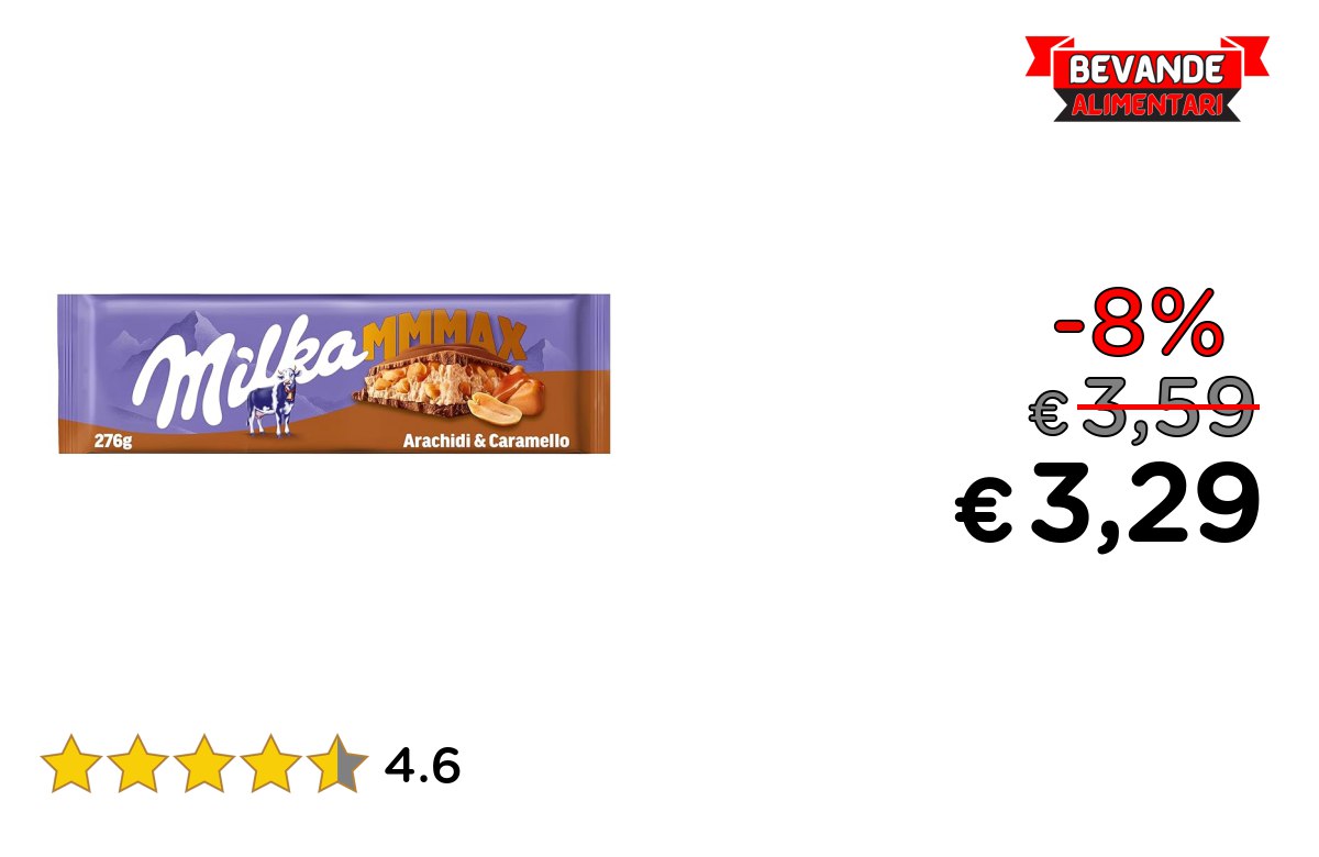 Milka MMMAX Arachidi e Caramello 8% off Deal