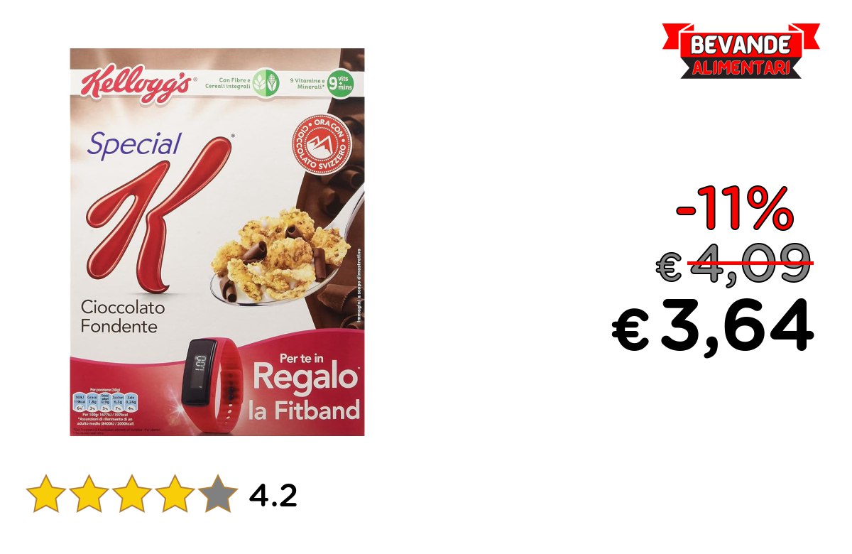 Kellogg’s Special K Cioccolato Fondente fino a 11% off Deal