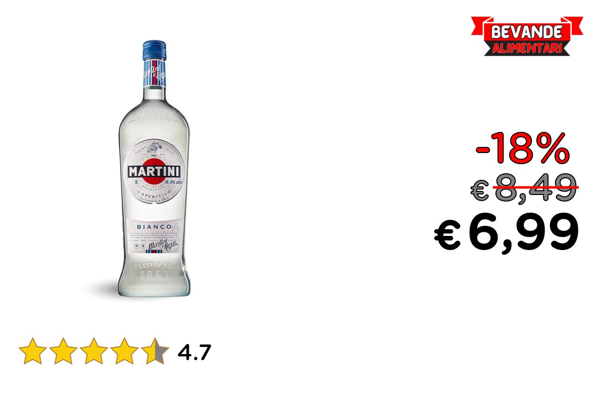 MARTINI Bianco Vermouth: fino al 18% di sconto Deal