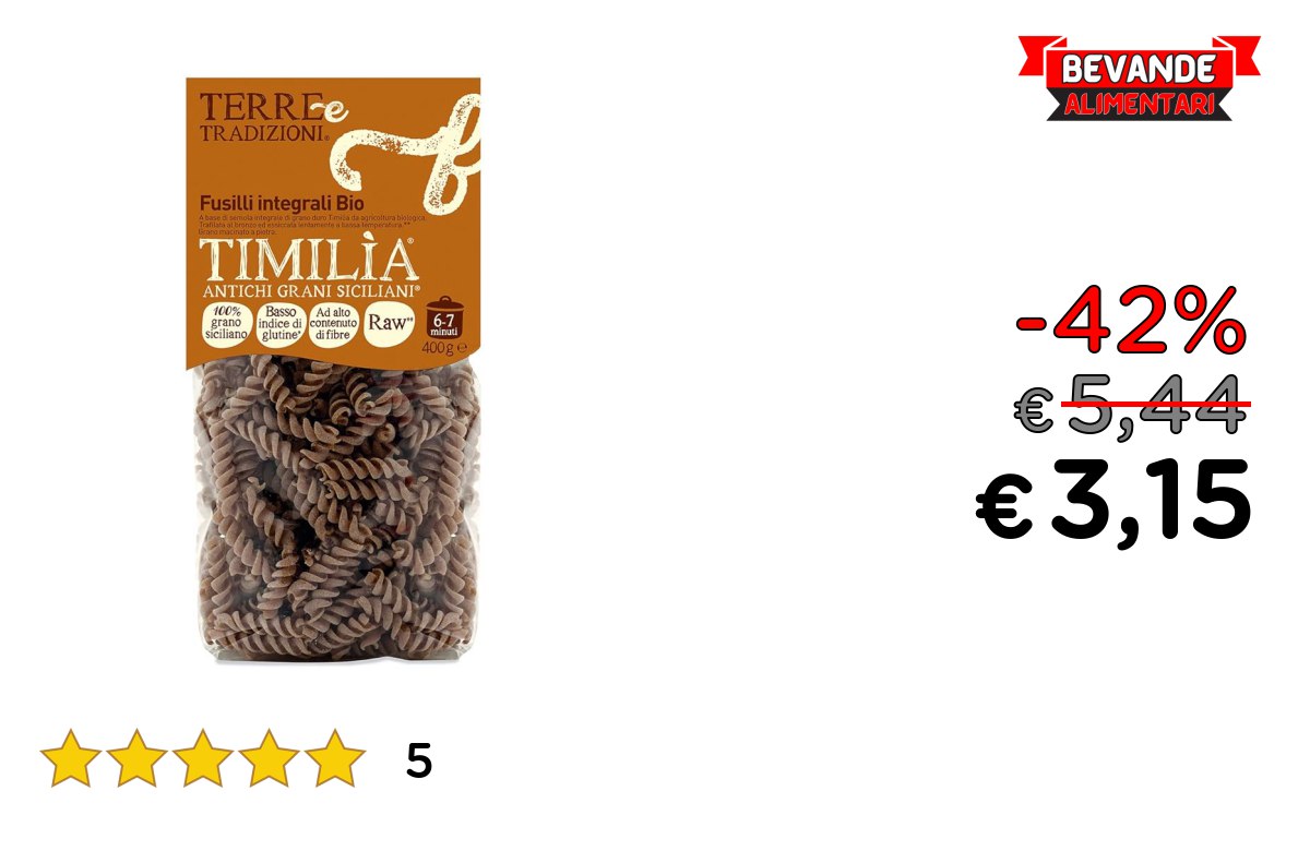 Fusilli di Timilìa: fino al 42% di sconto su Amazon