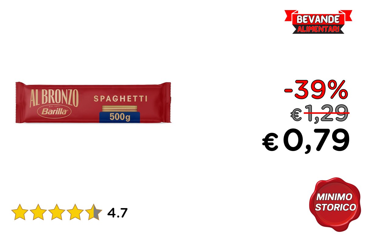 Barilla Pasta Al Bronzo Spaghetti fino al 39% di sconto